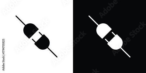 Plugin icon, outline vector sign, linear and solid style. vector symbol on white background