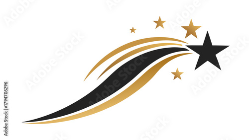Luxury Gold Star Trail Vector Design Element