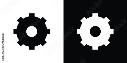 Settings button icon, outline vector sign, linear and solid style. vector symbol on white background