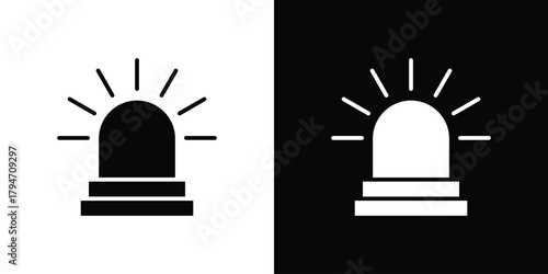 Siren icon, outline vector sign, linear and solid style. vector symbol on white background