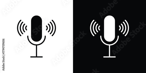 Sound wave icon, outline vector sign, linear and solid style. vector symbol on white background