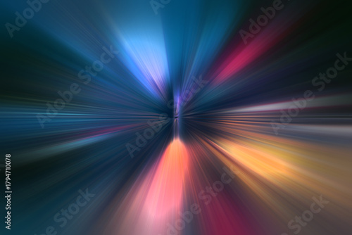 Abstract colorful speed background with lines in shape of track turn. Geometric and dynamic, trendy layout for racing club or sport competition, event poster. Futuristic and motion, race and linear