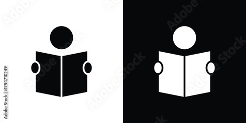 Student icon, outline vector sign, linear and solid style. vector symbol on white background