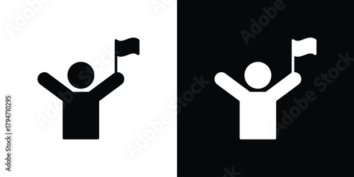 Success icon, outline vector sign, linear and solid style. vector symbol on white background