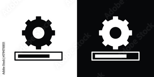 System update icon, outline vector sign, linear and solid style. vector symbol on white background