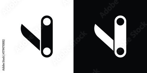 Swiss Knife icon, outline vector sign, linear and solid style. vector symbol on white background