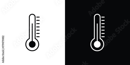 Temperature icon, outline vector sign, linear and solid style. vector symbol on white background
