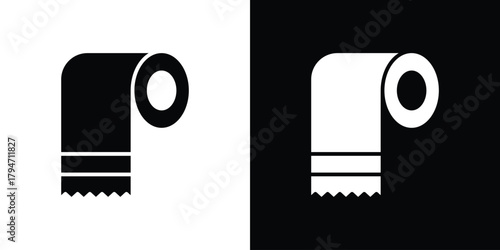 Toilet Paper icon, outline vector sign, linear and solid style. vector symbol on white background
