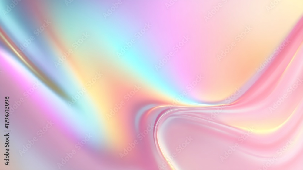 Obraz premium Vibrant waves of iridescent colors dance across a smooth surface, creating a soothing yet dynamic visual experience. The light reflects beautifully, adding depth and charm