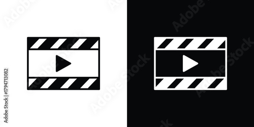 Video icon, outline vector sign, linear and solid style. vector symbol on white background