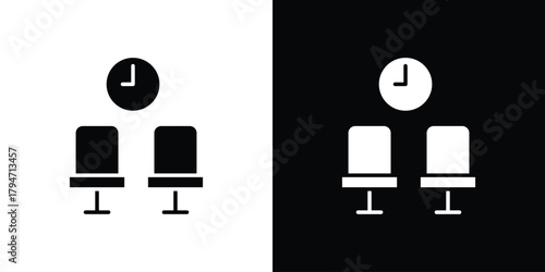 Waiting Room icon, outline vector sign, linear and solid style. vector symbol on white background