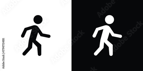 Walk icon, outline vector sign, linear and solid style. vector symbol on white background