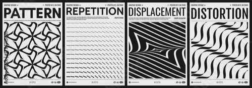 Wavy pattern. Abstract geometric background. Optic art illustration of squares. Cover design template. Vector for brochure, poster, card, presentation, flyer or banner.