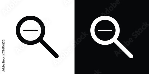 Zoom out icon, outline vector sign, linear and solid style. vector symbol on white background