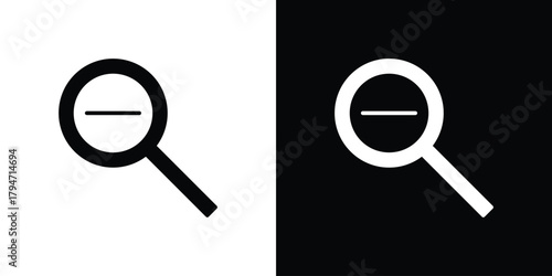 Zoom out icon, outline vector sign, linear and solid style. vector symbol on white background