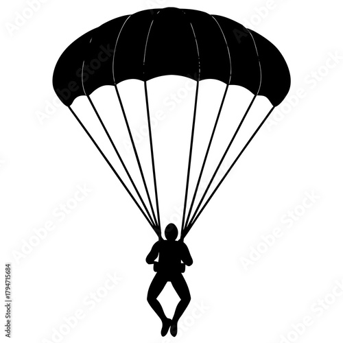 silhouette of a parachute