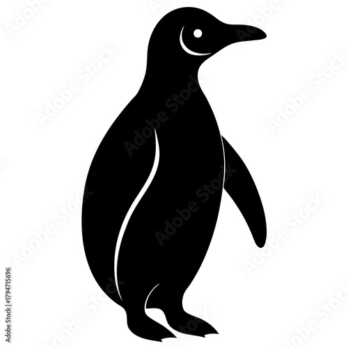 Penguin sillhoutte vector illustration 