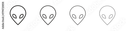 Alien icon, modern stroke line art logotype graphic design pack