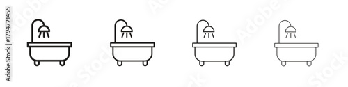 Bathroom icon, modern stroke line art logotype graphic design pack