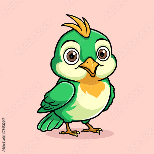 Cute kawaii bird character vector design