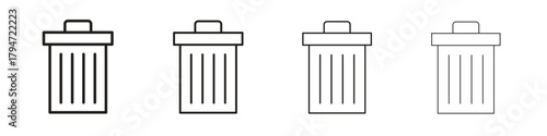 Bin icon, modern stroke line art logotype graphic design pack