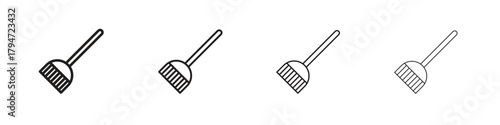 Broom icon, modern stroke line art logotype graphic design pack