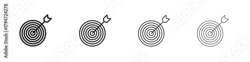Bulls eye icon, modern stroke line art logotype graphic design pack
