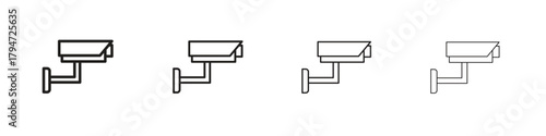 CCTV icon, modern stroke line art logotype graphic design pack