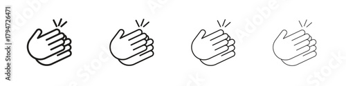 Clap icon, modern stroke line art logotype graphic design pack