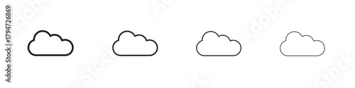 Cloud icon, modern stroke line art logotype graphic design pack