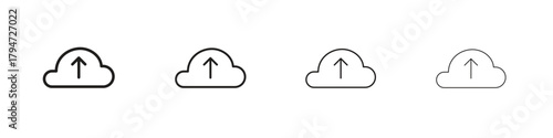 Cloud upload icon, modern stroke line art logotype graphic design pack
