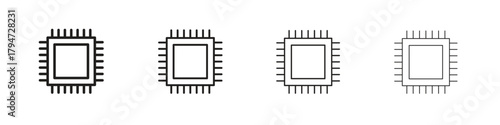 CPU icon, modern stroke line art logotype graphic design pack