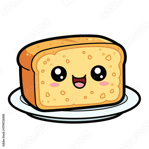 Happy cornbread loaf on a plate with a smiling face for Thanksgiving   