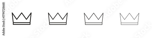 Crown icon, modern stroke line art logotype graphic design pack