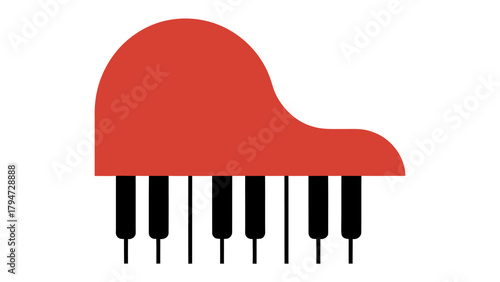 Minimalist Grand Piano Illustration: A vibrant illustration of a grand piano, capturing the essence of music and artistry with clean lines and bold color.