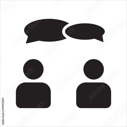Speaking icon . Talk person sign or symbol, Voice command, speech icon for interact, vector illustration on white background.