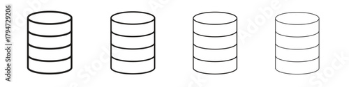 Database icon, modern stroke line art logotype graphic design pack