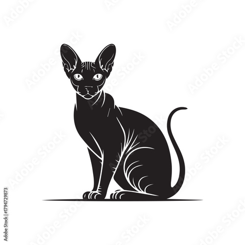 Sphynx cat silhouette