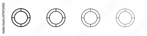 Donut chart icon, modern stroke line art logotype graphic design pack