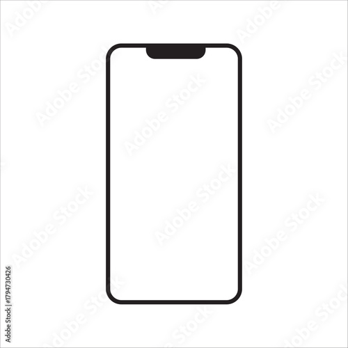 phone vector with blank white screen isolated on white background