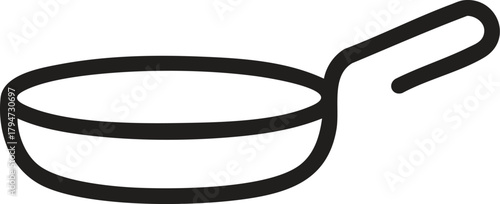 Minimal Frying Pan Vector Icon