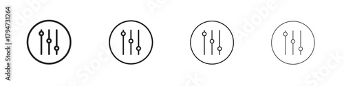 Equalizer icon, modern stroke line art logotype graphic design pack