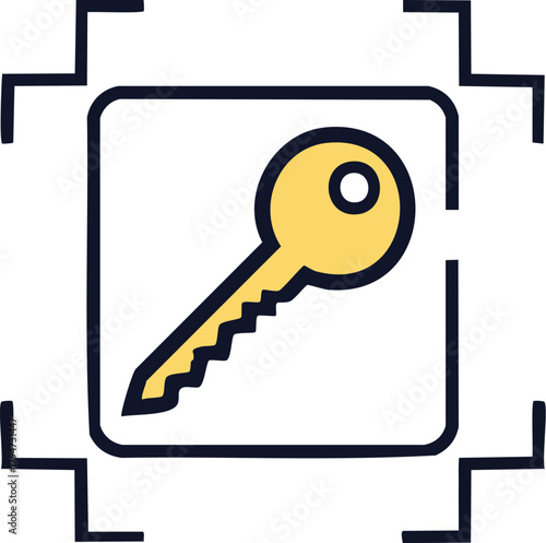 Secure Access Granted Golden Key Symbolizing Security and Authentication