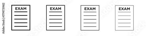 Exam icon, modern stroke line art logotype graphic design pack