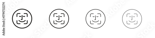 Face id icon, modern stroke line art logotype graphic design pack