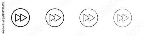 Fast forward icon, modern stroke line art logotype graphic design pack