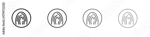 Fingerprint icon, modern stroke line art logotype graphic design pack