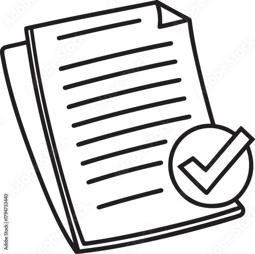 Check mark in circle represents approval status