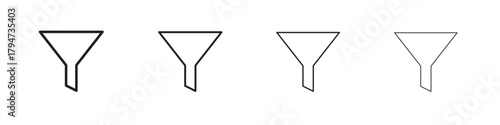 Funnel icon, modern stroke line art logotype graphic design pack
