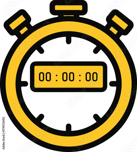 Clean and modern stopwatch icon design perfect for time tracking speed and performance applications